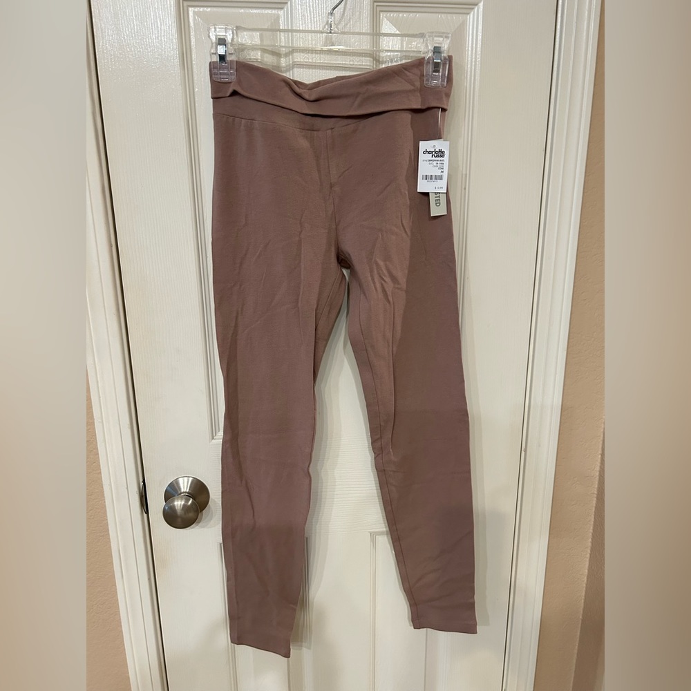 Charlotte Russe taupe leggings, size medium new new